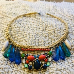 Bright tribal statement necklace
